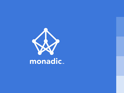 Monadic blue consulting dot grid learning logo monadic monoline network neural software structure