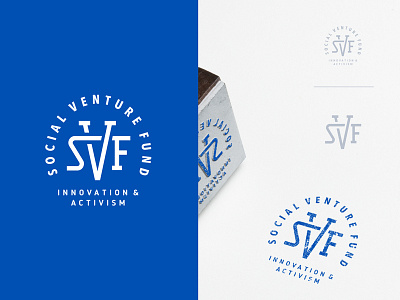 SVF blue crest cut emblem fund innovation logo monogram monoline network open seal