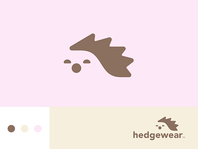 Hedgewear animal baby beige brown children fashion hedgehog kids logo negative pink wear