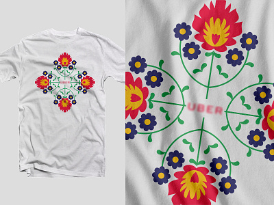 UBER > Poland floral flower folklore illustration nature ornament pattern poland t shirt tradition uber