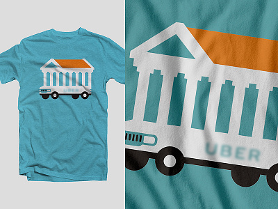 UBER > Athens athens building bus car greece illustration parthenon pillar t shirt tradition uber
