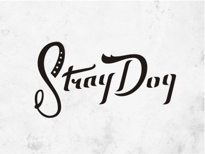 Stray Dog animal black calligraphy collar custom dog film handwritten leash logotype movie strip studio tail typography