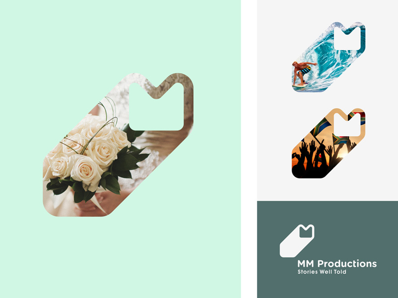 MMP Dynamic Identity change negative initials production video cinema photo identity dynamic logo