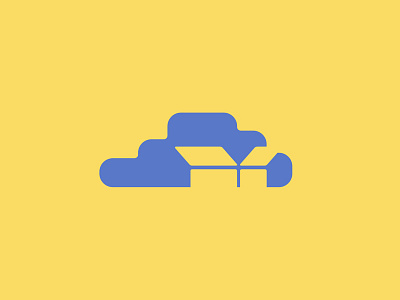 Cloudpost blue box cloud delivery logo nature negative open outdoor package post yellow
