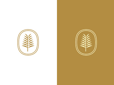 Fern design enclosure fern gold interior leaf logo nature plant seal shadow stamp