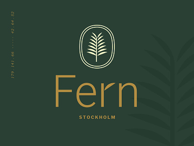 Fern Stockholm design enclosure fern gold interior leaf logo nature plant seal shadow stamp