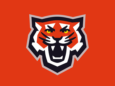 Tigers animal cat geometry head logo mascot orange roar sports tiger tigers wild