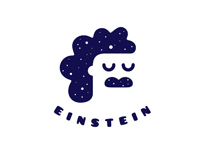 Einstein albert dream einstein head logo mustache negative relativity space star universe vision