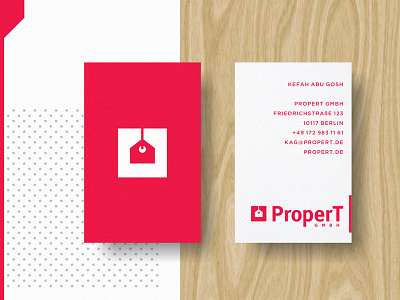 P-Cards agency business card estate house logo print real red tag wood