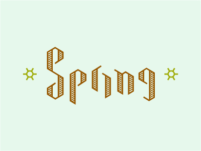 Spring brown custom earth flower green line linear logotype season spring typography wordmark