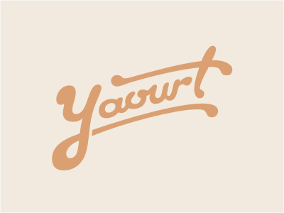 Yaourt beige brown calligraphy drop food frost frozen handwritten ice ice cream logo logotype retro typography wordmark yogurt