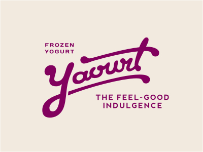 Yaourt (final) beige calligraphy custom drop food frost frozen handwritten ice ice cream logo logotype purple retro typography underline wordmark yogurt