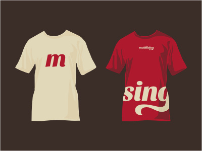 Mobilising Promo beige initials logo mobile print promo red t shirt