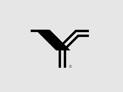 Lettermark Y animal bird black initials letter lettermark line logo monogram typography