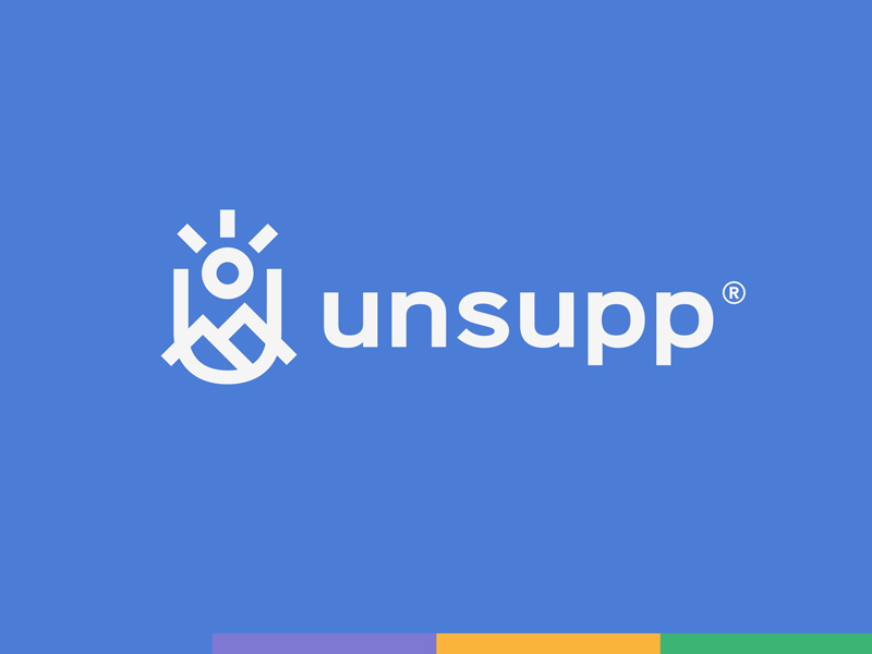 Unsupp monoline positive colorful support initials nature sun mountain crowdfunding charity logo