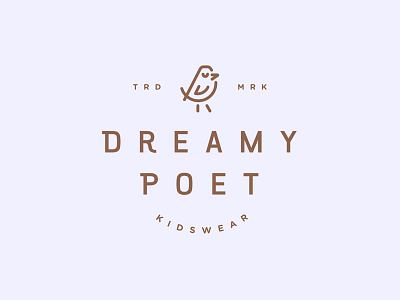 Dreamy Poet Kidswear animal bird children crest dream emblem kids kidswear logo monoline open poet wear