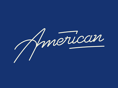American america american blue calligraphy lettering logo logotype monoline script usa