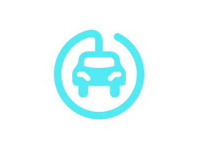EV Charging Station Icon auto cable car charge electric energy ev icon logo power round station