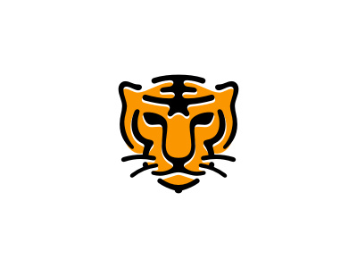 Young Tigers animal black cat education head logo mascot school sports tiger wild yellow youth