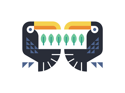 Toucanatura beak bird colorful emblem feather geometry leaf logo nature plant shield toucan tree