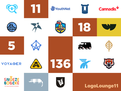 18 Logos in Logo Lounge 11! 11 book collection feature logo lounge numbers roundup selected volume
