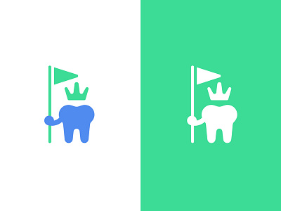 Toothland brave care children crown dds dental dentist flag kids king land logo office pediatric queen tooth victory