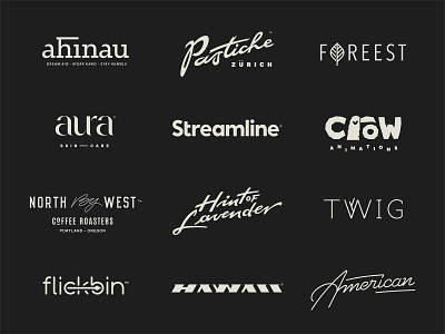 Logotype Collection 2 branding calligraphy collection fusion lettering logo logotype roundup script typography