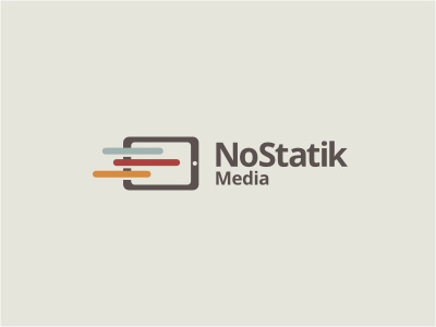 NoStatik Media v2 app beige cut digital dynamic frame green logo media mobile movement orange phone red screen shadow tablet