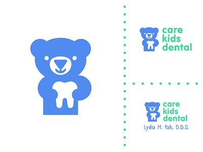 CKD animal bear blue care children cute dental dentist health heart kids logo negative smile tooth toy