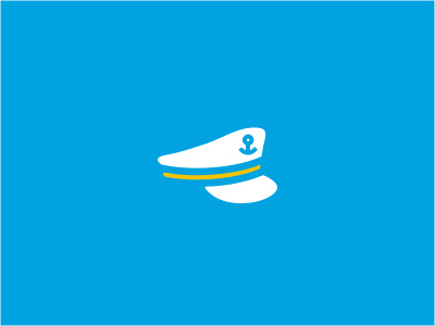 Captain v2 anchor blue boat captain cruising hat logo nautical sea ship wave yacht yachting yellow
