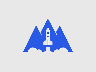 Rocket Mountain blue explore lift logo mountain nature negative rocket smoke space spaceship universe