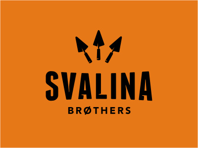 Svalina Bros black building construction logo mason orange print t shirt