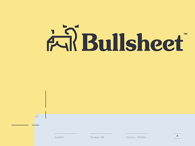 Bullsheet Printing animal bulk bull document horns icon line logo mail monoline notebook packaging paper print retro sheet