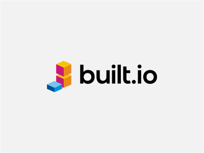 Built 3d app block build colorful cube logo multicolor social