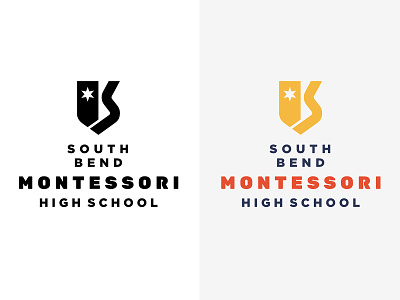 Montessori colorful education emblem high learning logo montessori river school shield star youth