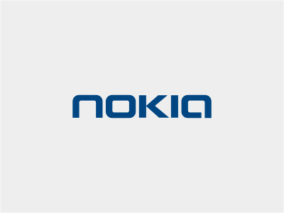 Nokia blue cut global gray logo logotype scandinavia typography