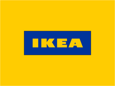 Ikea blue furniture global logo logotype pencil scandinavia square typography yellow