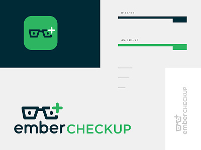 Ember Checkup check checkup code ember eyes glasses green icon logo plus software symbol