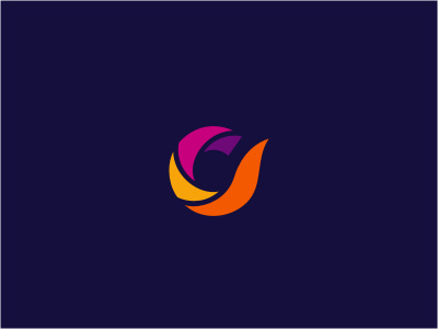 Freelance Mark animal bird circle circular colorful cut freedom freelance logo multicolor purple round shadow sky