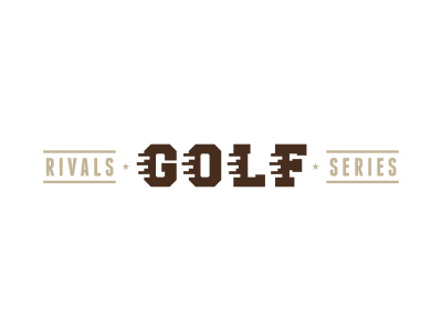 Rivals Golf Series beige brown classic custom event golf line logo logotype retro shadow sports star tournament typography