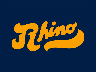 Rhino animal blue calligraphy classic custom cut fashion handwritten horn logotype orange rhino t shirt typography vintage wild