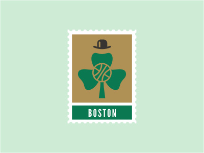 Boston Celtics ball basketball clover gold green hat leaf logo nba plant sports stamp