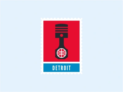 Detroit Pistons ball basketball black blue car engine logo machine nba piston red sports stamp