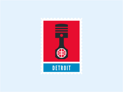 Detroit Pistons ball basketball black blue car engine logo machine nba piston red sports stamp