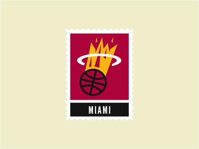 Miami Heat ball basketball black fire heat logo nba red rim sports stamp yellow