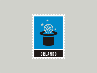 Orlando Magic ball basketball black blue gray hat logo magic nba silver sports stamp star