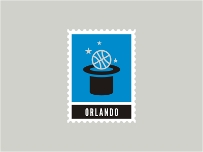 Orlando Magic ball basketball black blue gray hat logo magic nba silver sports stamp star
