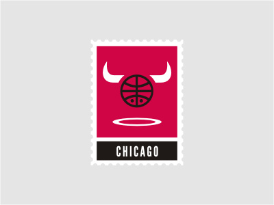 Chicago Bulls 23 animal ball basketball bull chicago horns logo nba rim sports stamp