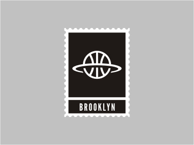 Brooklyn Nets ball basketball black logo nba net rim sports stamp