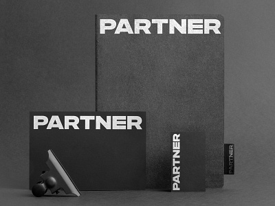 Partner agency black bold branding custom lettering logo logotype partner support trust typography